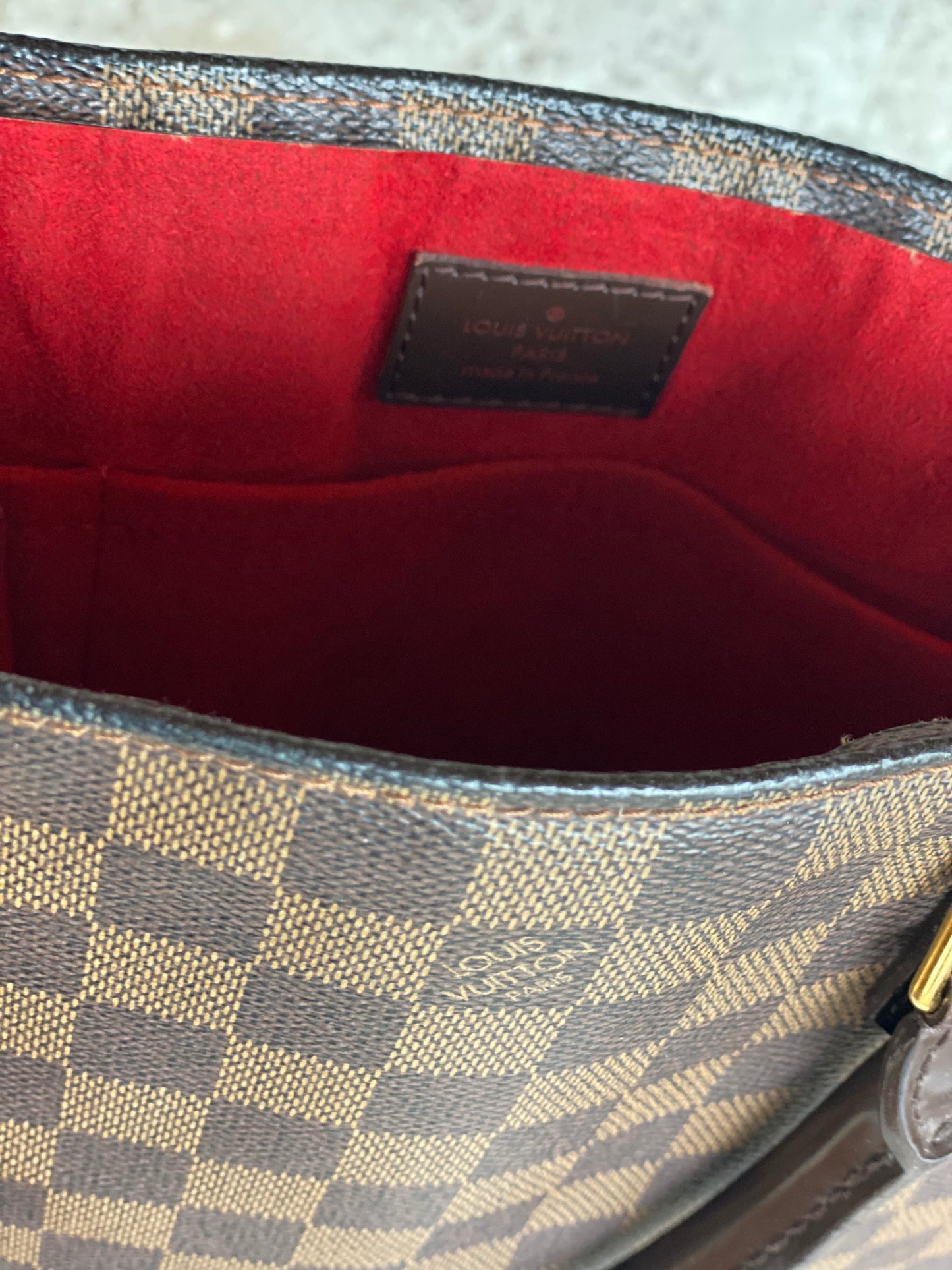 Preloved Authentic Sac Plat handbag in Damier Ebene