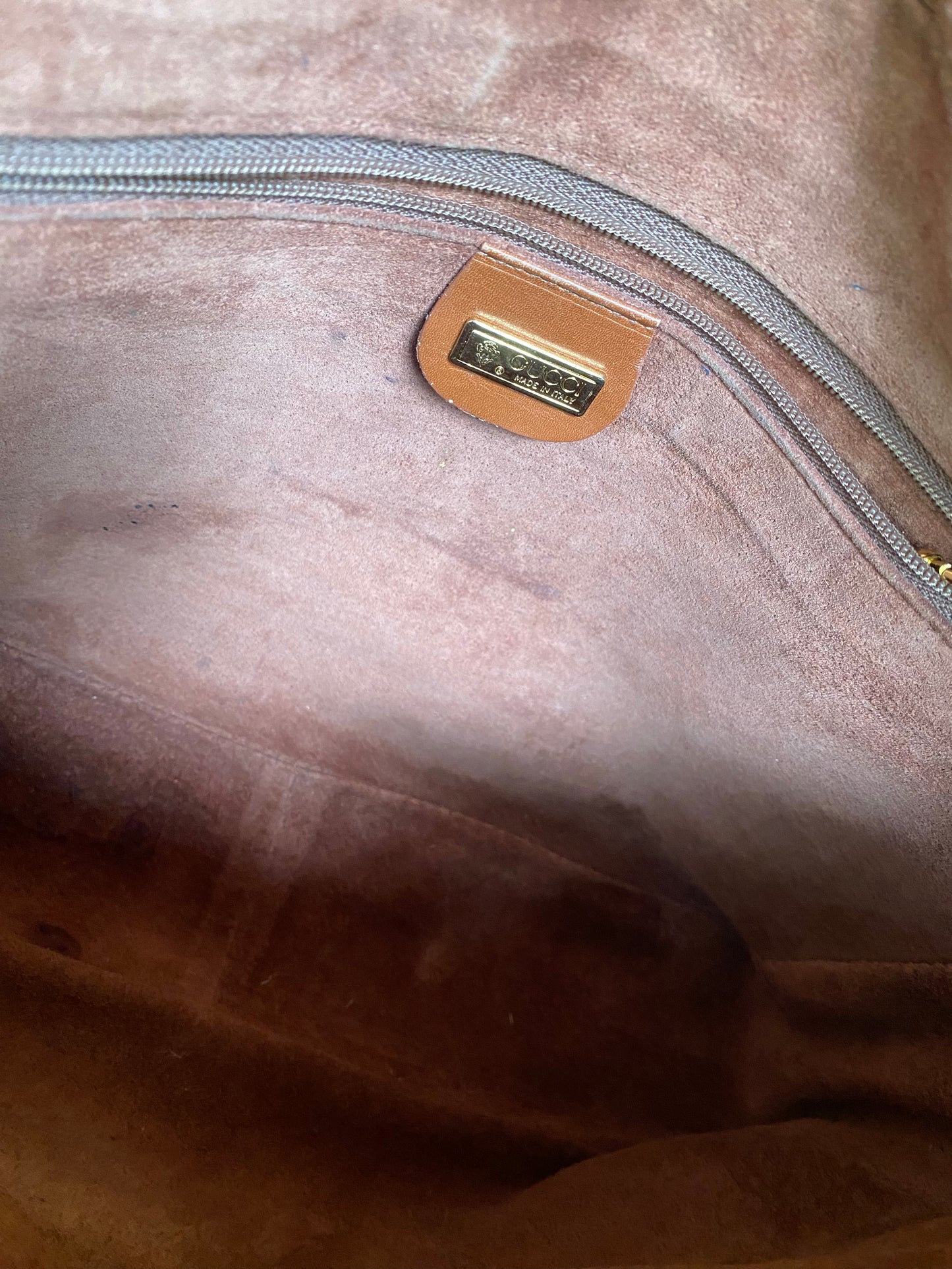 Preloved Authentic G G brown leather Crossbody