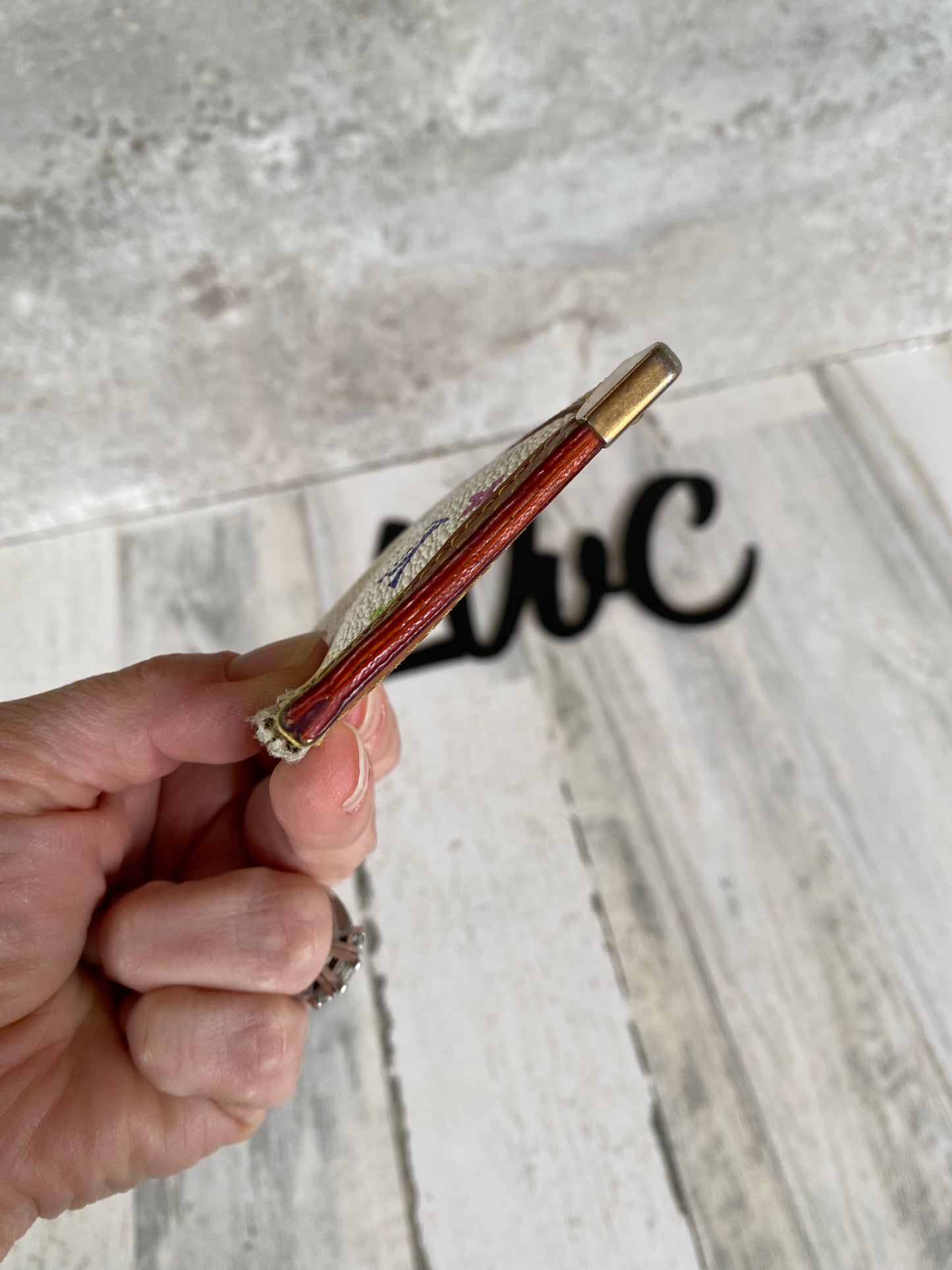 Preloved Authentic Pochette Cles multicolor blanc