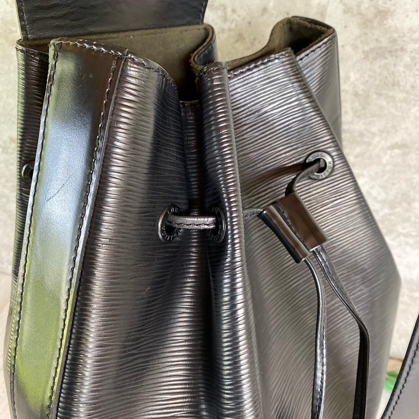 Preloved Authentic Sac A Dos Sling Bag black epi