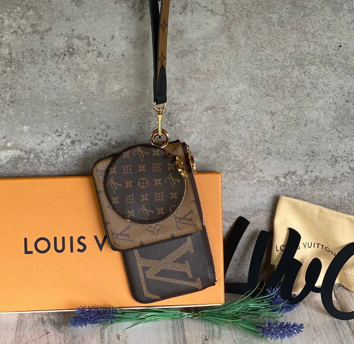 Preloved Cosmetic Pouch Bag Pochette Trio