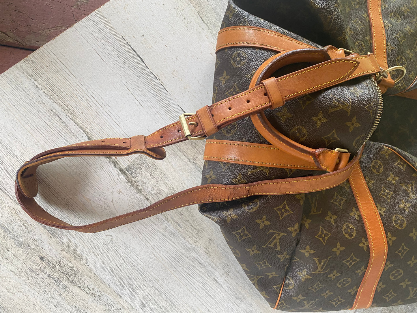 Preloved Authentic Keepall 55 Bandouliere Boston Bag