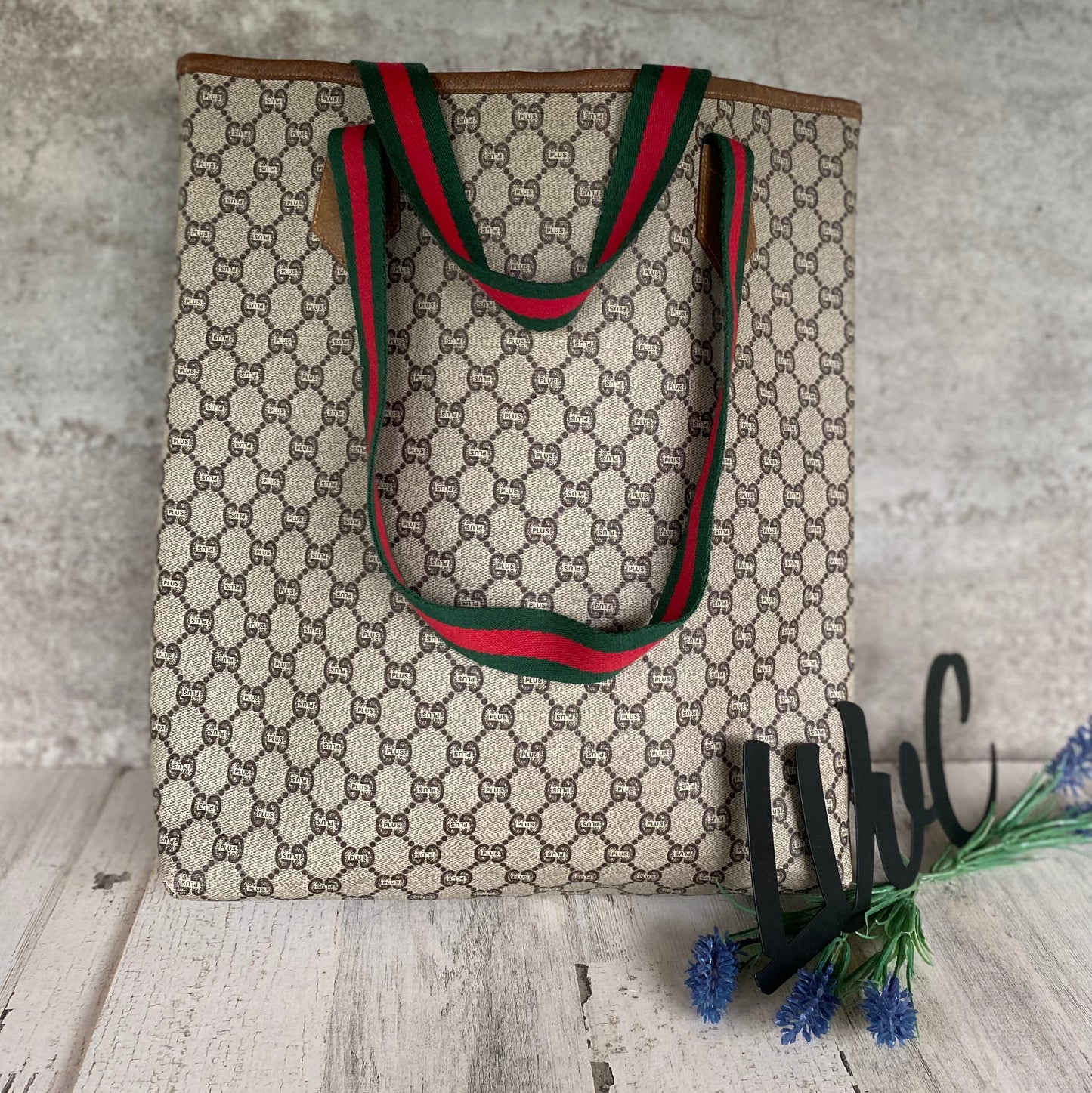 Authentic Pre-Loved G G plus Sherry Line Tote Bag
