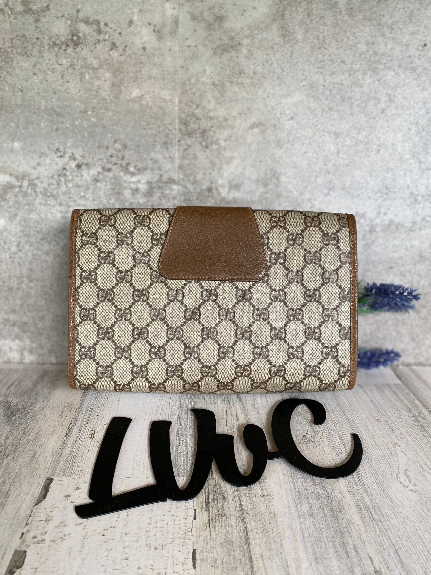 Preloved Authentic G G Sherry Line Clutch