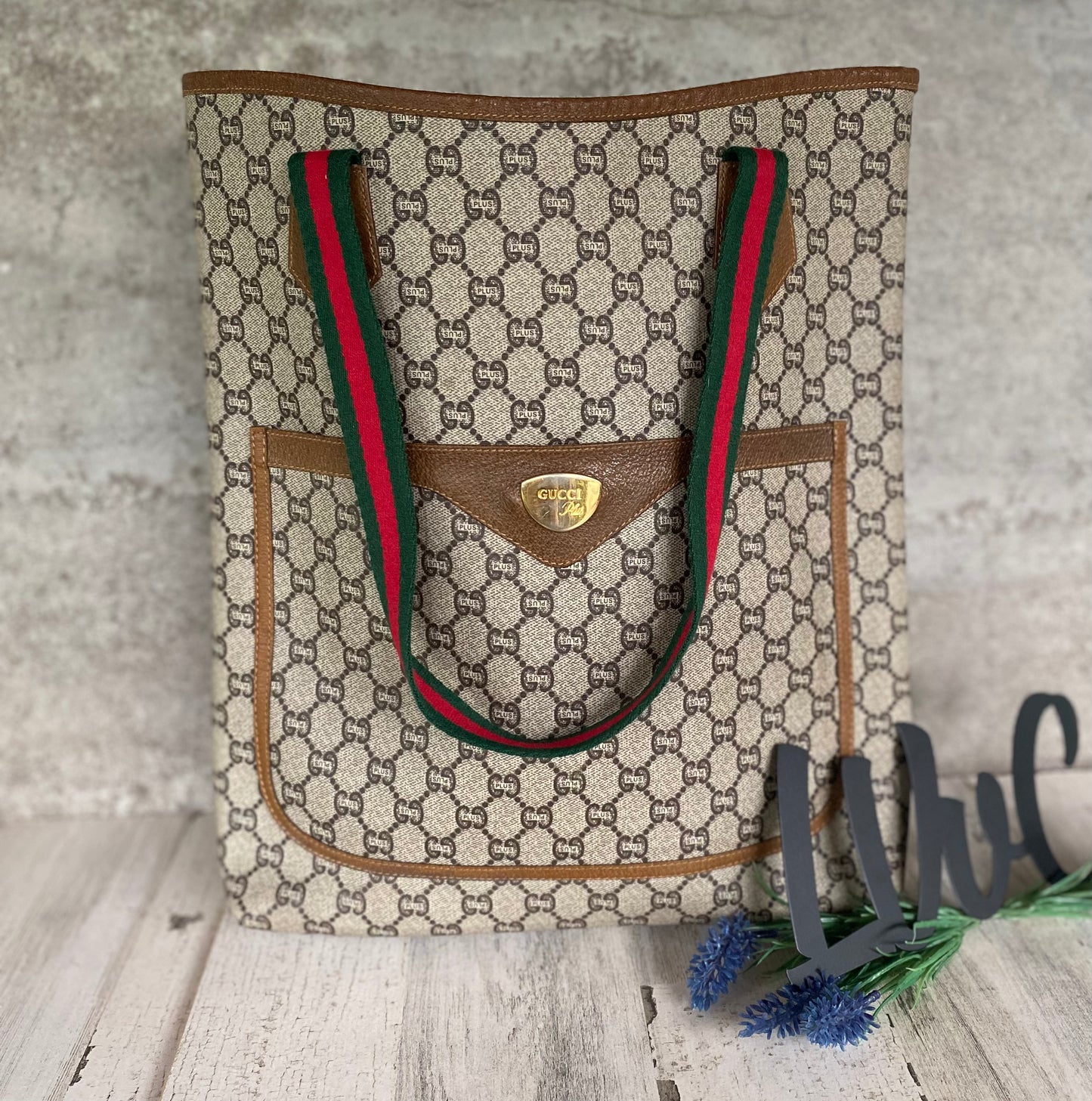 Authentic Pre-Loved G G plus Sherry Line Tote Bag