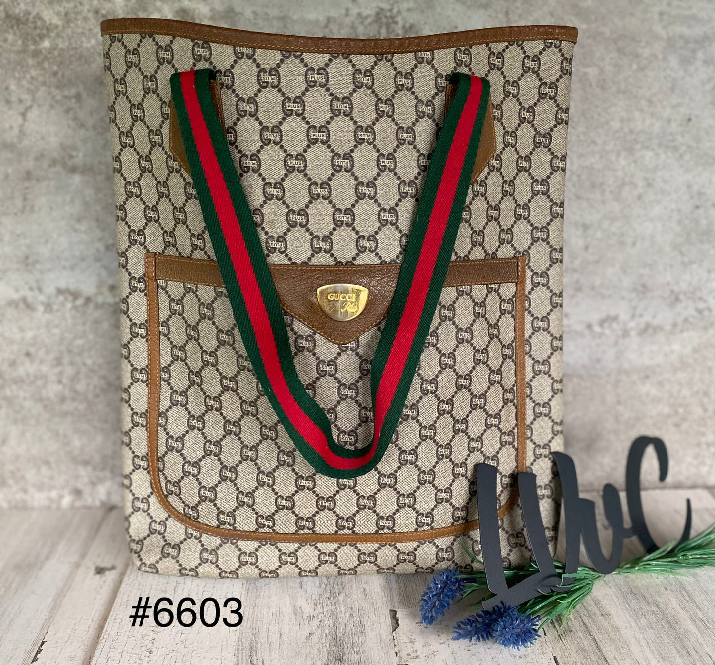 Authentic Pre-Loved G G plus Sherry Line Tote Bag