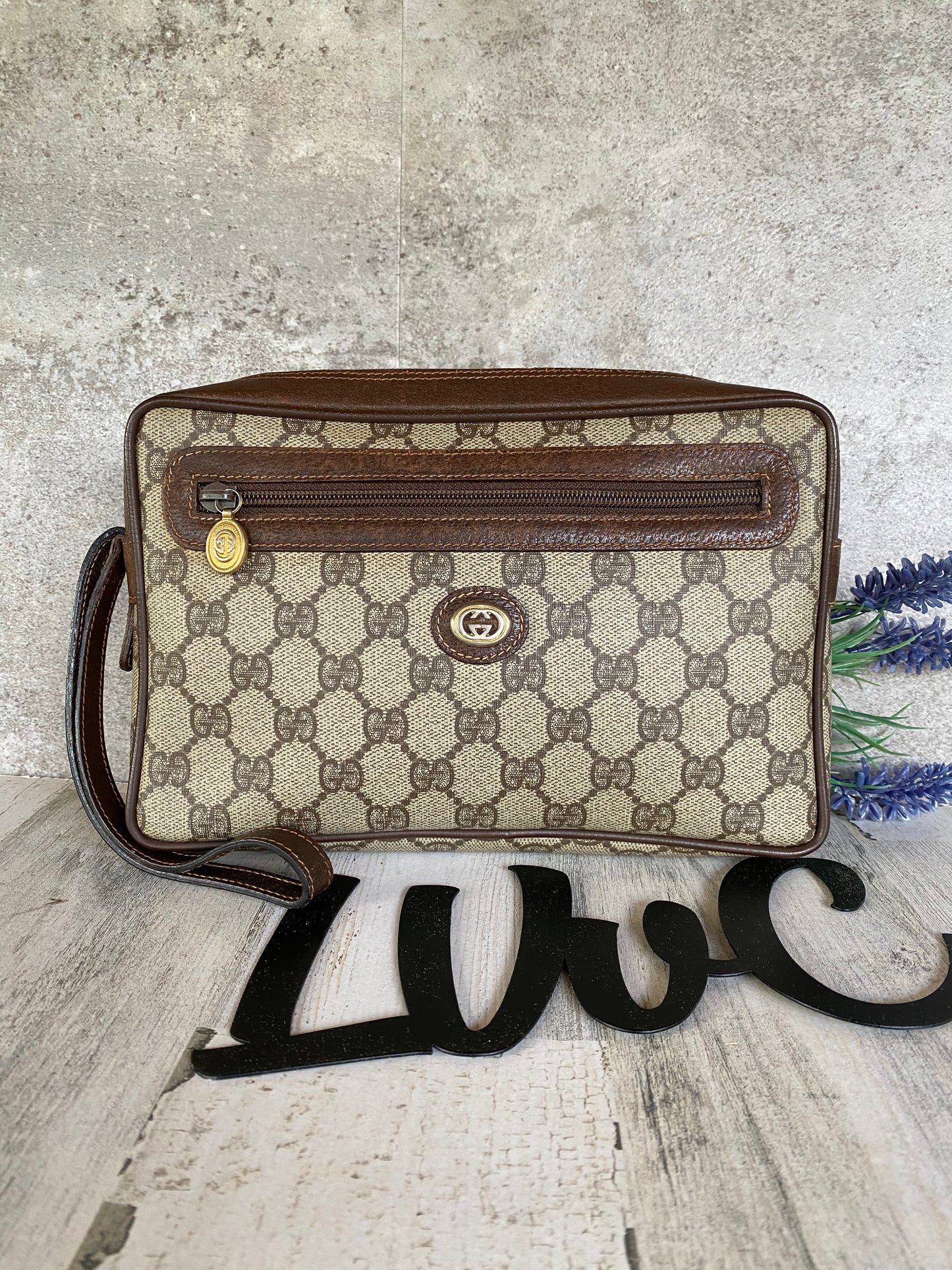 Preloved Authentic G G Clutch/ Wristlet