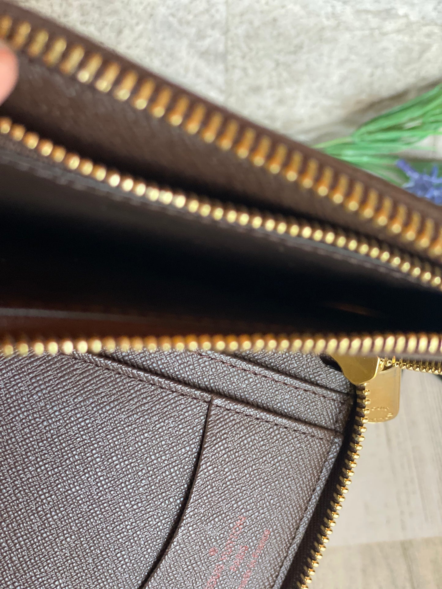 Authentic preloved consigned zippy compact wallet