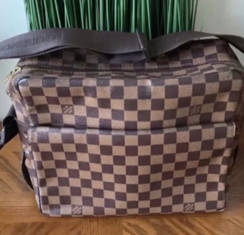 Preloved Naviglio Damier Ebene Messenger Crossbody