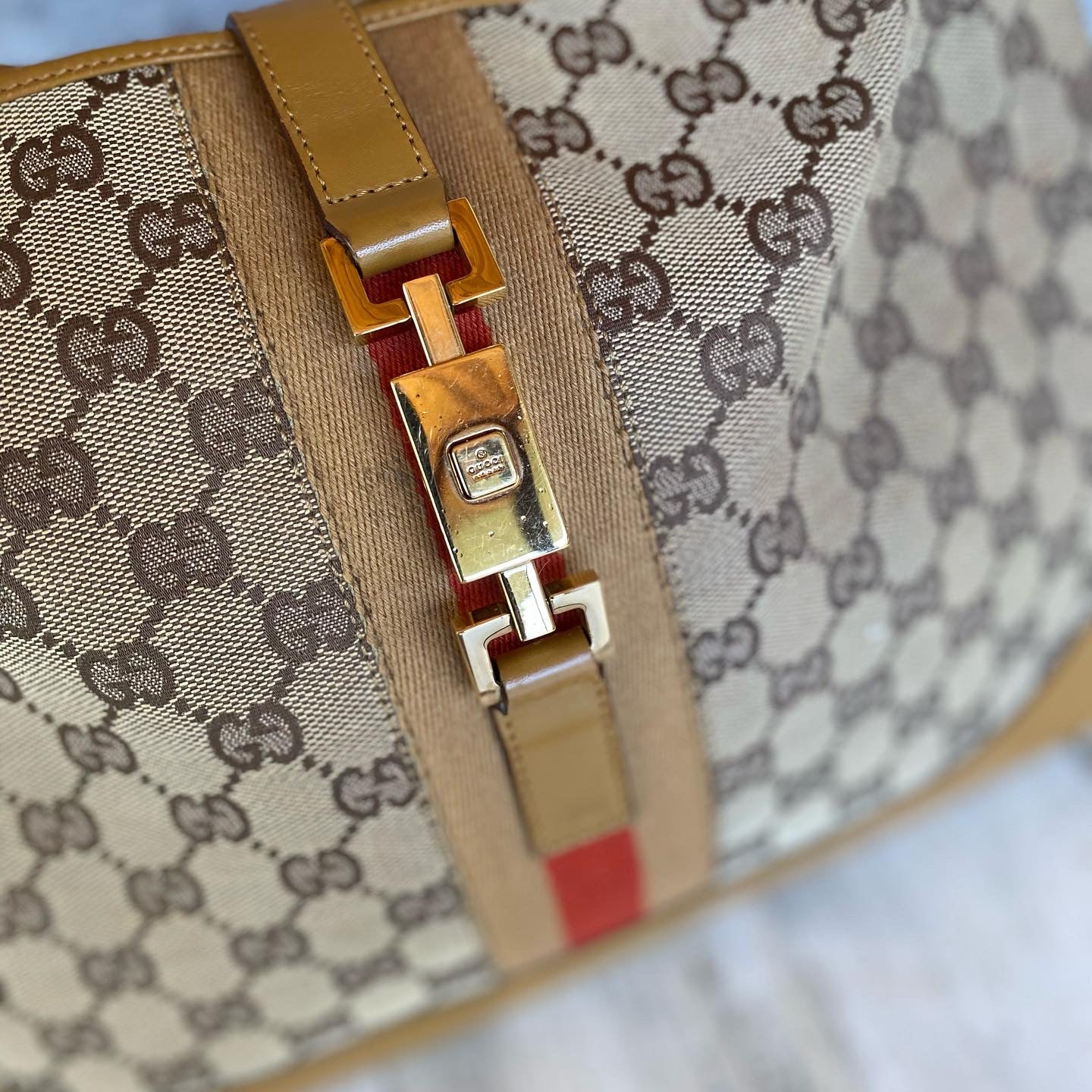 Preloved GG Jackie Yellow Hand Bag