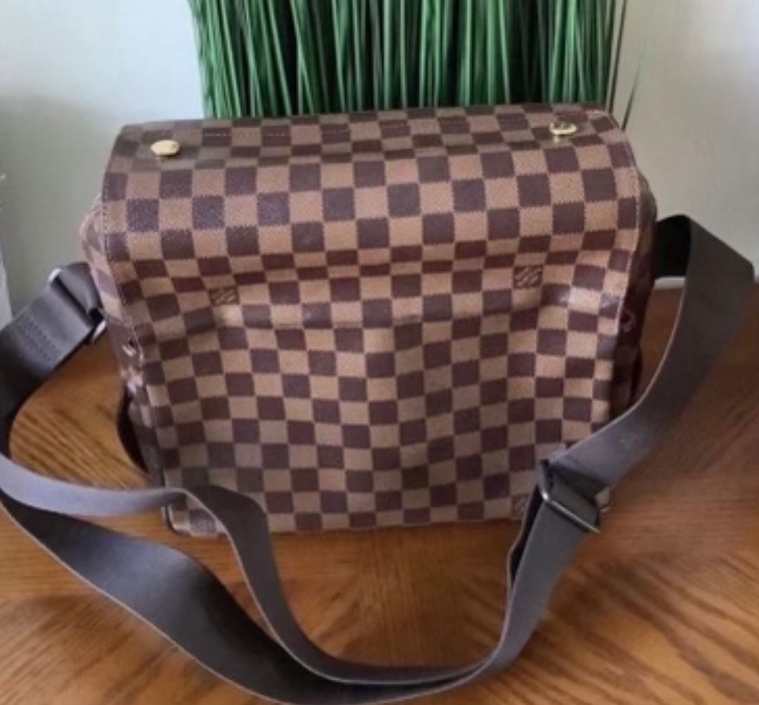 Preloved Naviglio Damier Ebene Messenger Crossbody