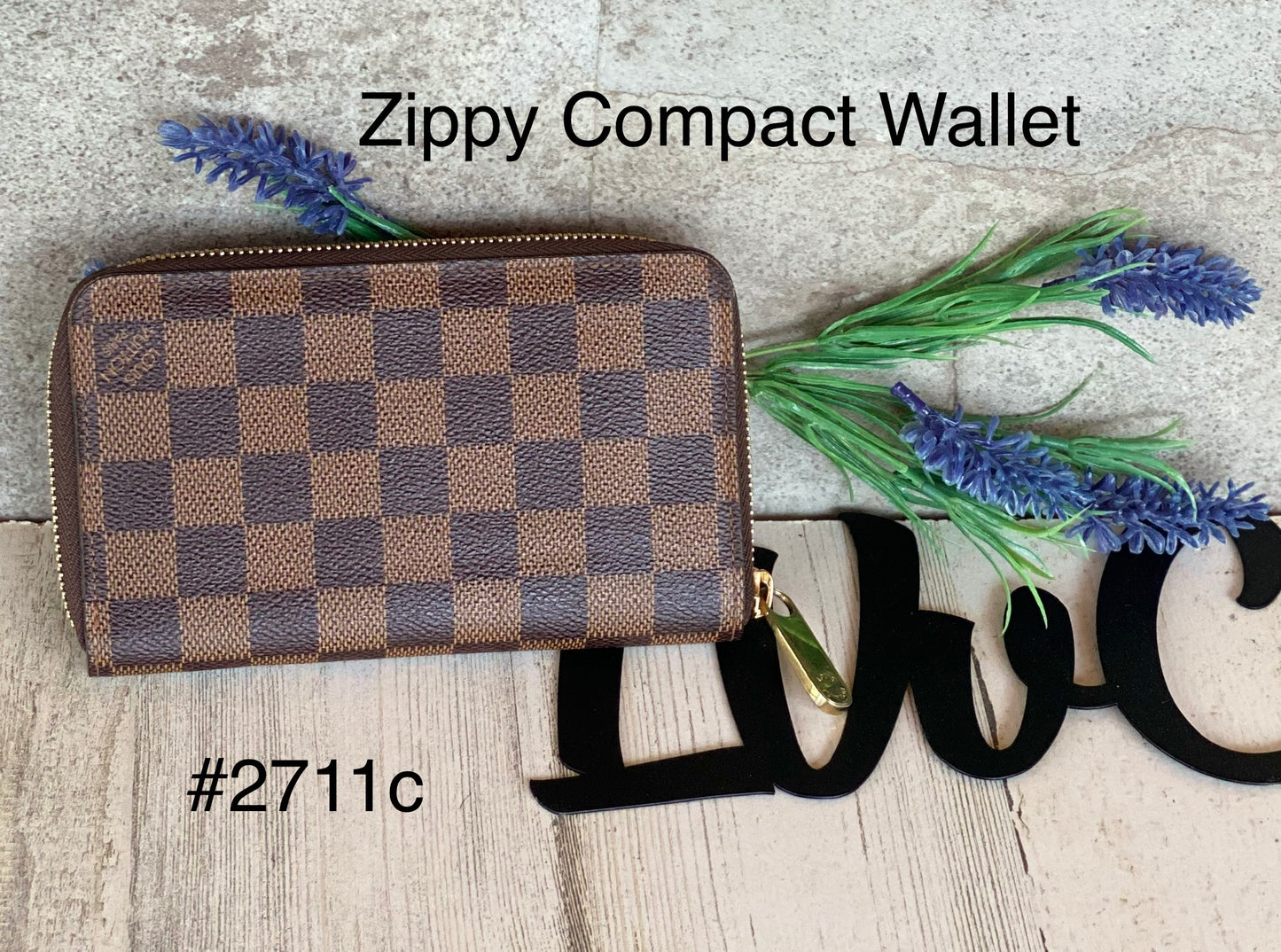 Authentic preloved consigned zippy compact wallet