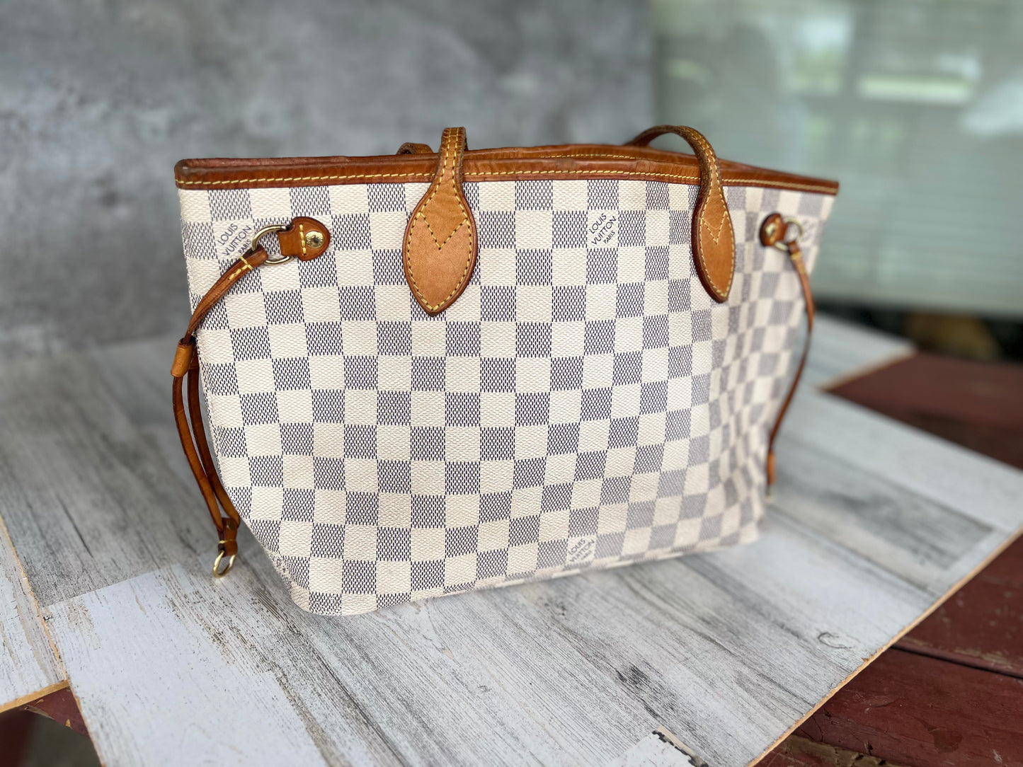 Preloved Neverfull PM Damier Azur