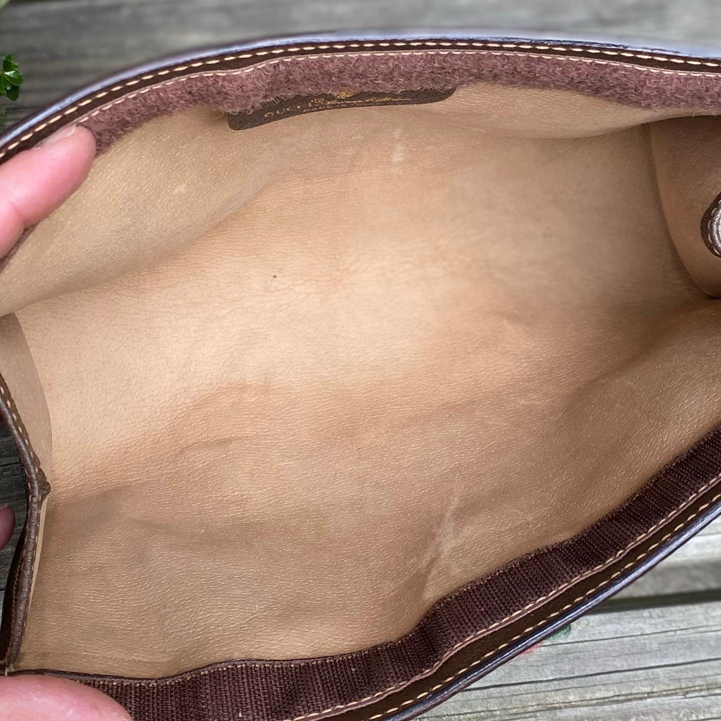 Preloved Vintage GG Cosmetic Sherry line pouch