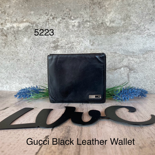 Preloved GG Black Leather Wallet