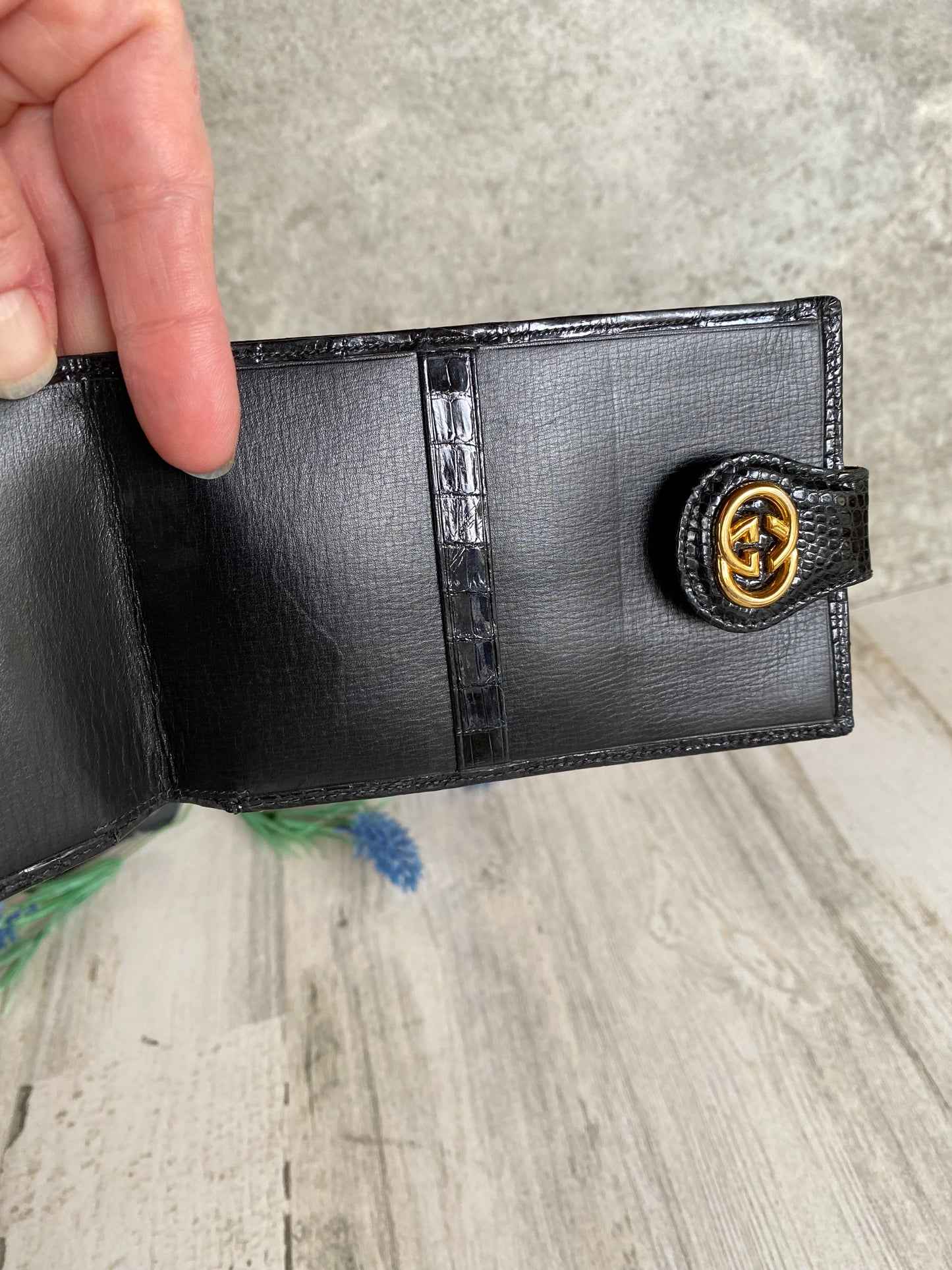 Preloved Vintage G G Reptile Long Wallet