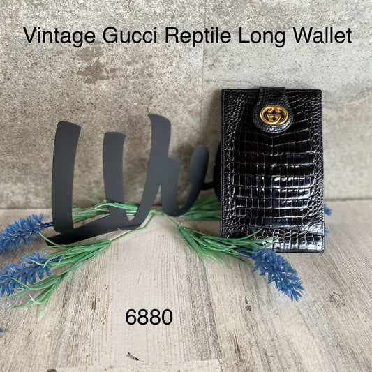 Preloved Vintage G G Reptile Long Wallet