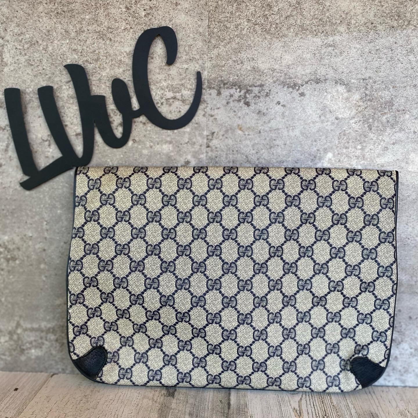 Preloved GG Blue Pouch/Clutch