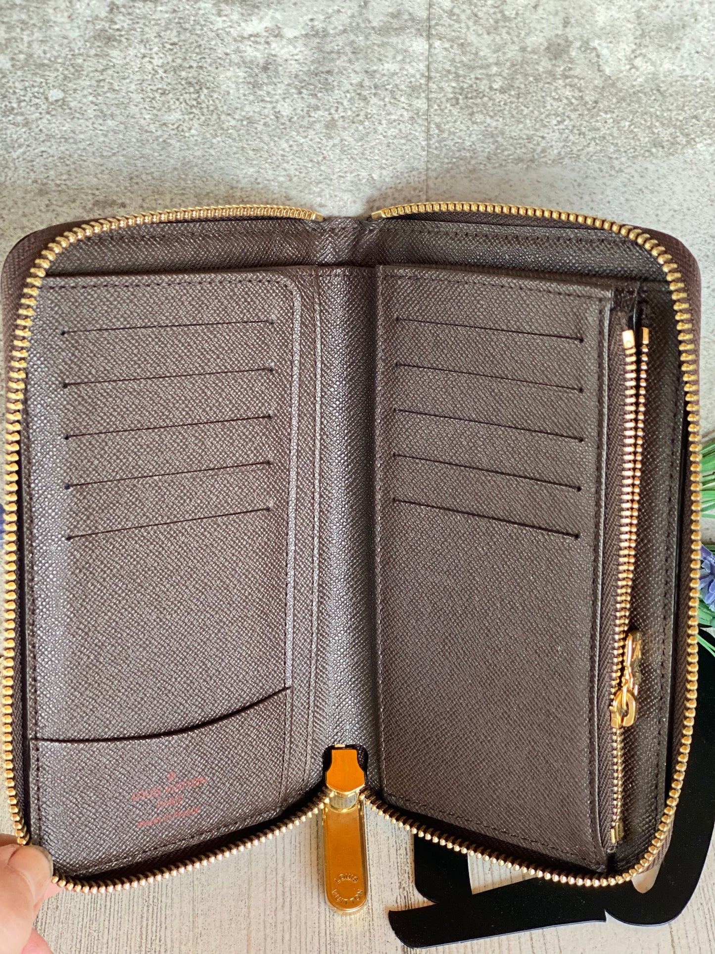 Authentic preloved consigned zippy compact wallet