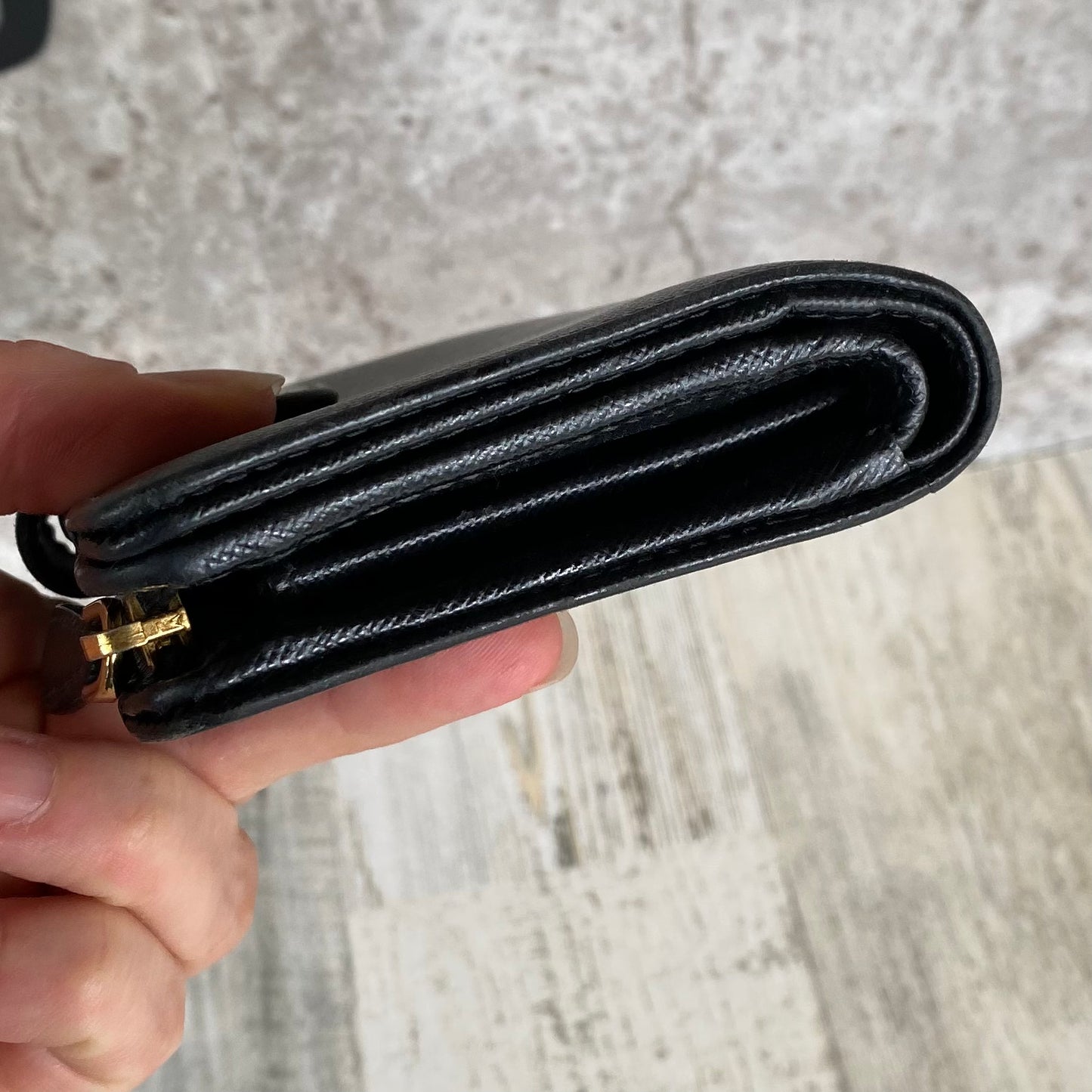 Preloved Authentic Black Leather Bifold Wallet